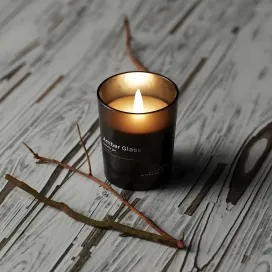 Amber Glass Candle 3